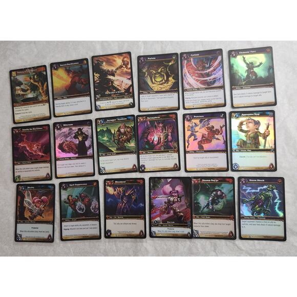 World Of Warcraft TCG Lot Of 45 Holo Cards In Penny Sleeves NM 2010 - Picture 3 of 5